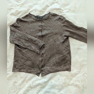 PESCE Brown long sleeve Semi-sheer cardigan Top Size S